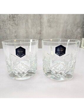 Stuart Crystal Cut Glass Whiskey Tumblers Set Of 2 Made In Great Britain VL5075